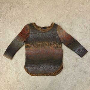 Notations Women's Scoop Neck Sweater M Multicolor Earth Tones Ombre Knit